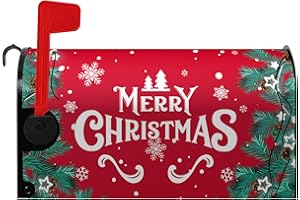 Dacawin Merry Christmas Mailbox Covers Winter Snowflake Magnetic Mailbox Wrap Poinsettia Xmas Trees Letter Post Box Cover Standard Size 21 * 18 Inch Garden Yard Home New Year Holiday Decorative