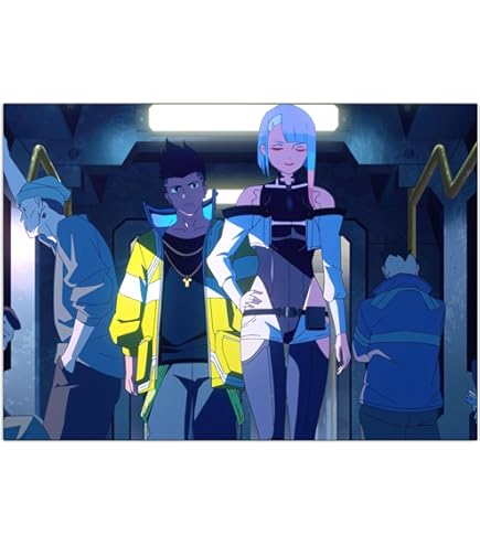 Displate Lucy portrait l poster 中古 Edgerunners Lucy and David' Poster, picture, metal print