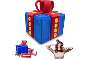 RTSQYCB Annoying Gift Box with Screws, Really Annoying Gift Box, Annoying Gift Box with Just for You Finger in a Box, Surprise Funny Prank Christmas Gift Box (Blue Red,S)
