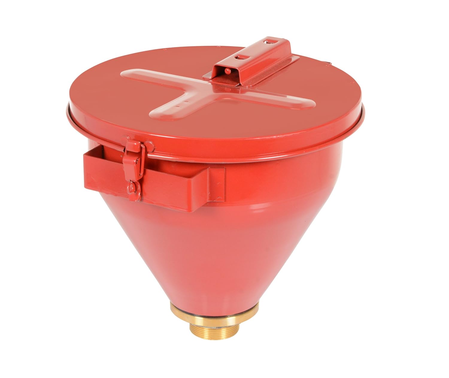 Vestil DF-S Steel Drum Funnel with Self Closing Lid, 18-1/8" Length, 12-15/16" Width