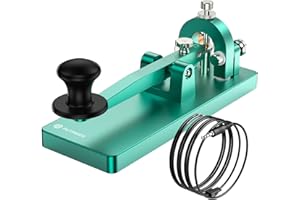 Putikeeg CW Telegraph Key - Heavy Duty Stainless Steel Classical Morse Code Key, Shortwave Radio Ham Send Telegram Practice Oscillator Straight Key (Green)