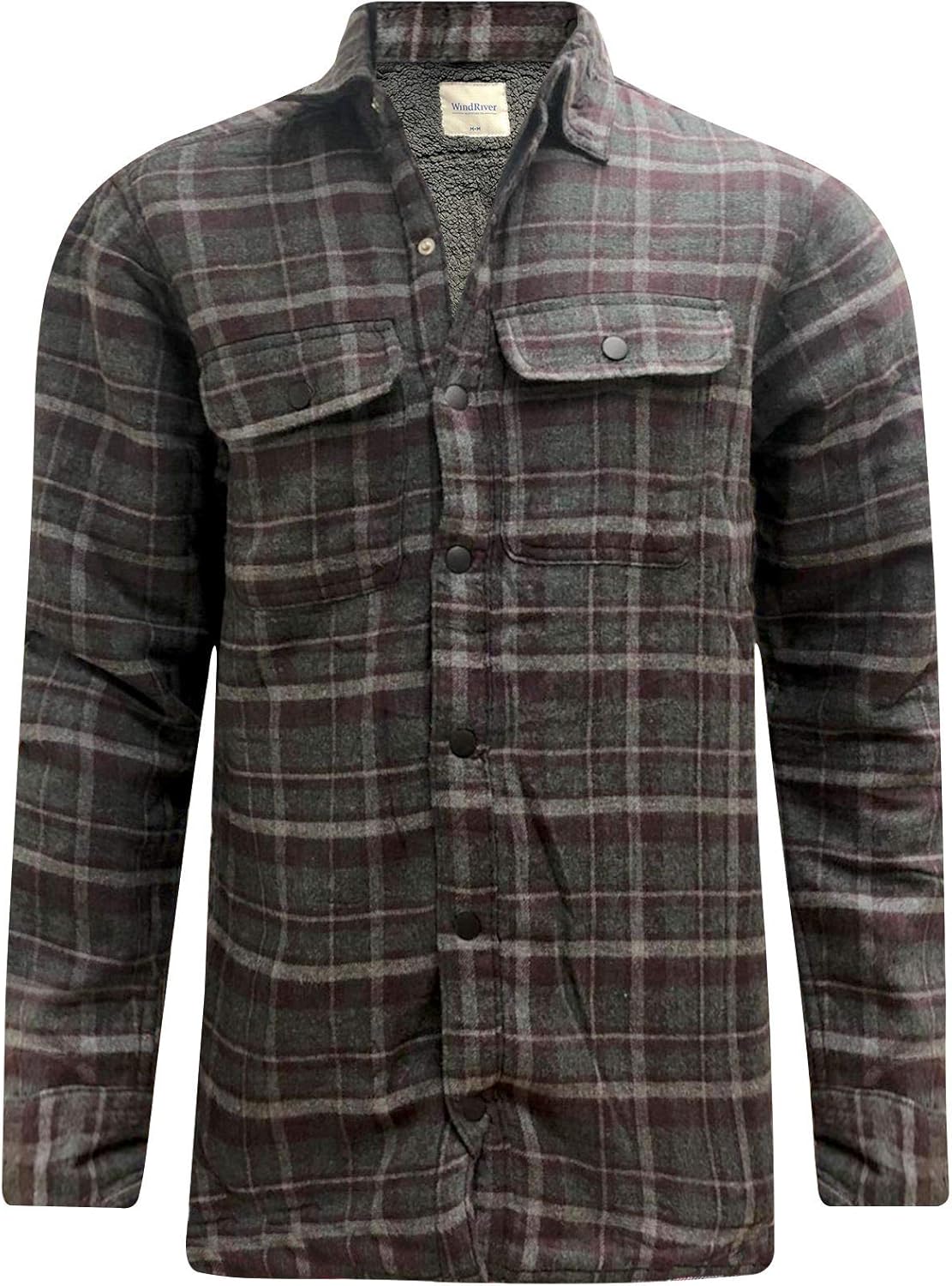New Mens Fleece Padded Lumberjack Shirt Jacket Fur Lined Sherpa Winter