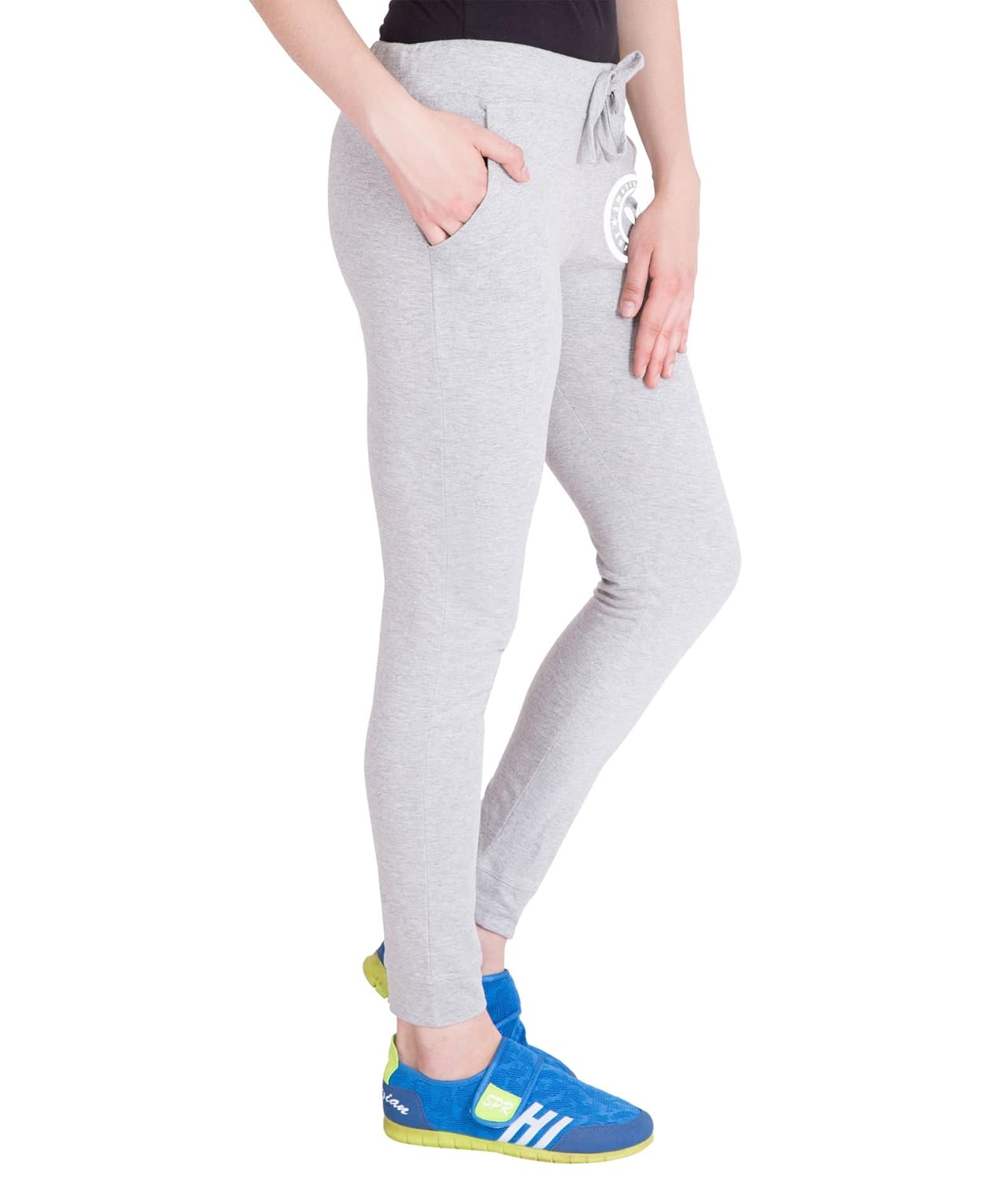 american-elm modish grey cotton printed track for women