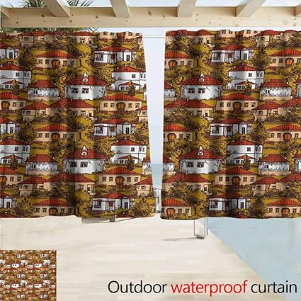 Amazon Com Andytours Blackout Curtain City Village Illustration