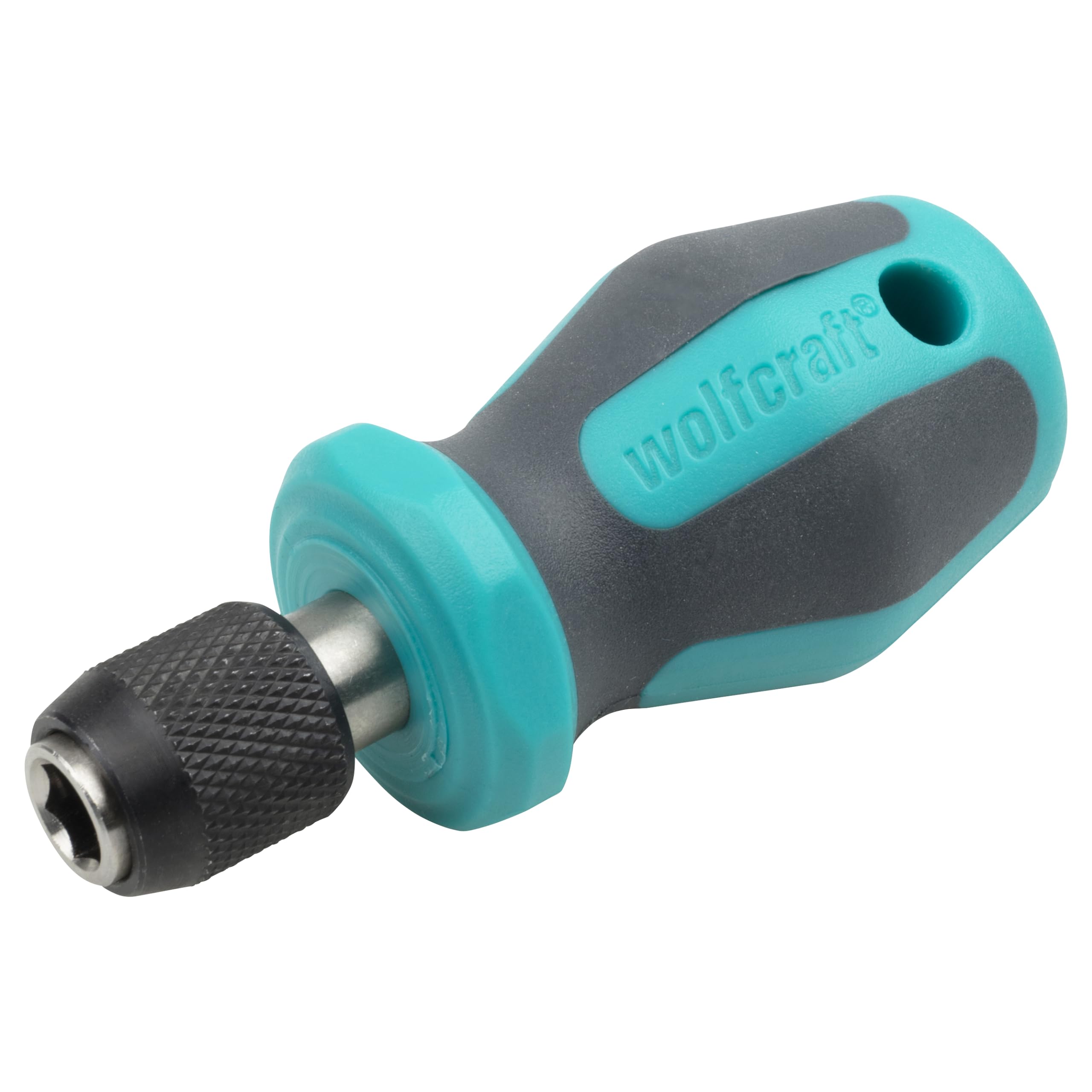 wolfcraft Hand Screwdriver with Bit Socket, Short I 1239000 I for Tight Work Spaces
