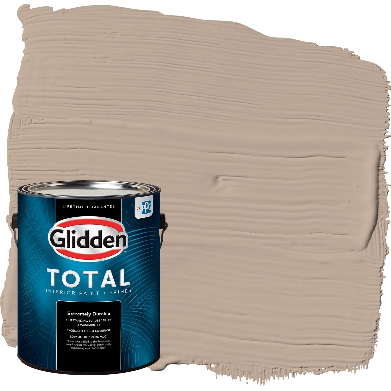 Glidden Total Interior Wall Paint & Primer All-in-One, Notorious/Beige, Eggshell, 1 Gallon