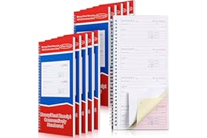 Crtiin 10 Books Money and Rent Receipt Book 3 Part Carbonless Receipt Book Spiral Bound Cover Receipt Log Book with Carbonles