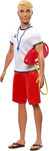 Ken Lifeguard Doll, Blonde, Wearing T-Shirt, Red Swim Trunks and Flip-Flops