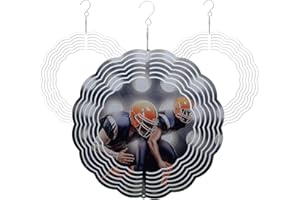 ZELOYAUT 3 Pack 10 inch Aluminum 3D Sublimation Wind Spinner, Double Sided Circle Sublimation Garden Wind Spinners Blanks for Heat Press, Innovation DIY Wind Spinner, CNC Cutting Against