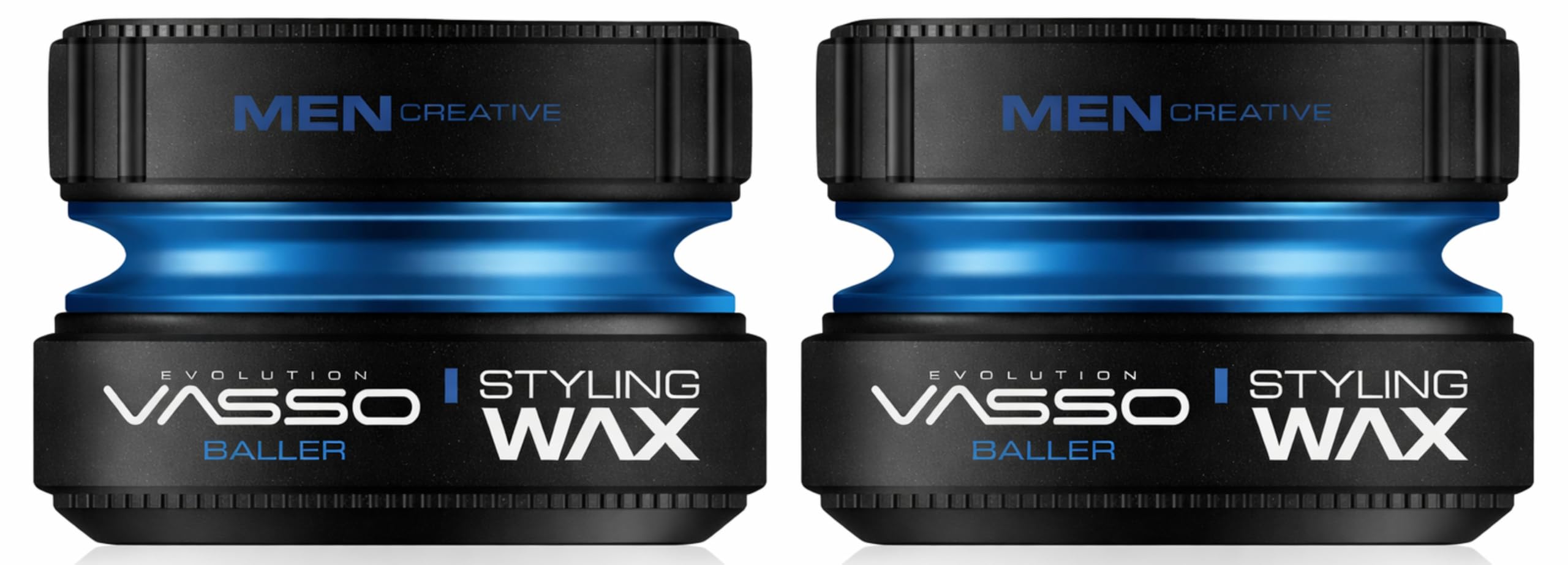 VASSO Baller Hair Styling Wax for Men - Strong Hold and High Shine - 5.27 oz each (2 pcs)