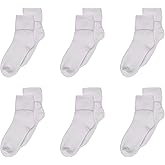 Jefferies Socks Girls 2-6X Seamless Turn Cuff 6 Pair Pack Socks