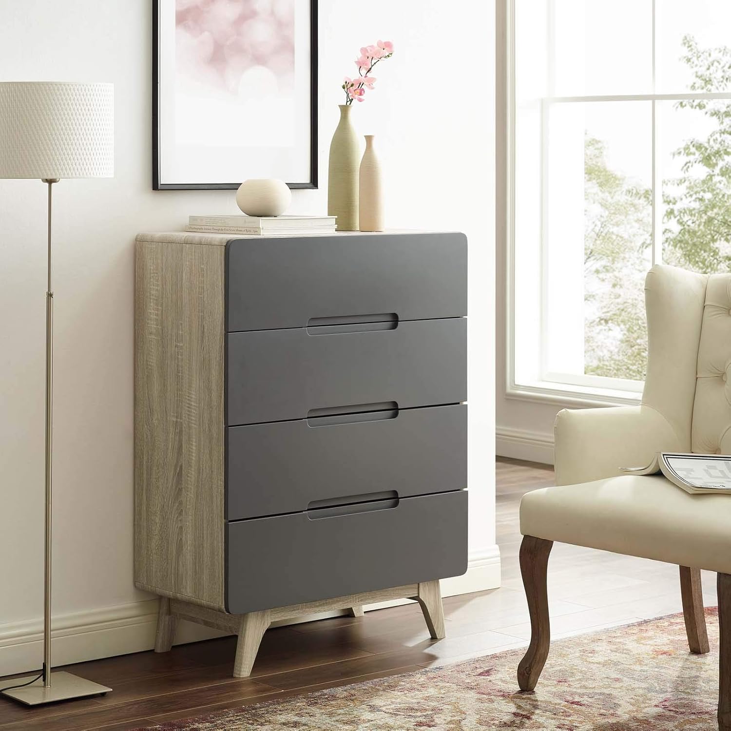 Amazon Com Modway Origin Contemporary Mid Century Modern 4 Drawer