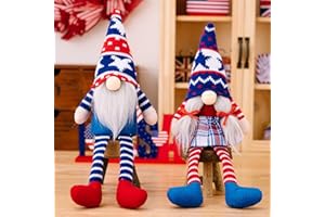 GAVOYEAT 4th of July Gnomes Plush Patriotic Decorations 2pcs Presidents Memorial Day Tomte Gnome Ornaments Fourth of July Party Décor