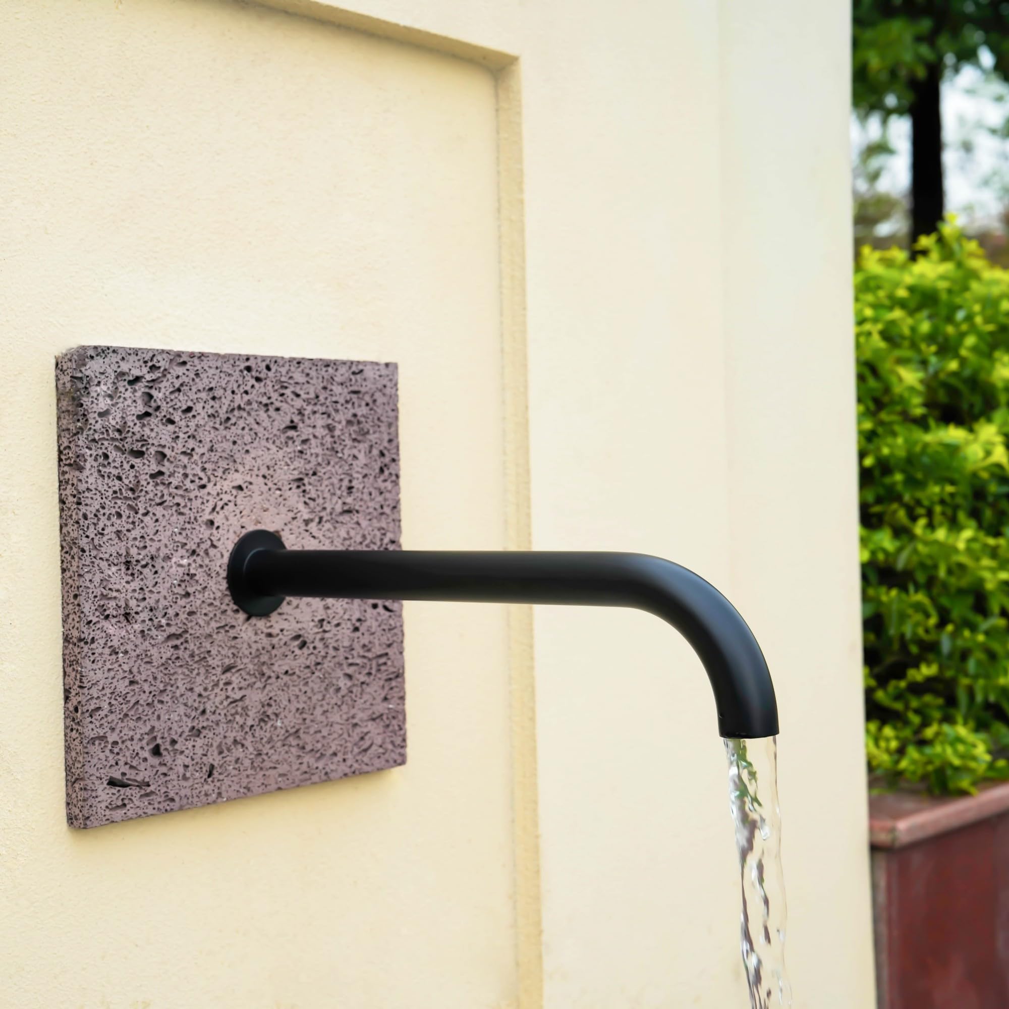 Photo 1 of Solid Brass Made Exquisite Handcrafted Waterfall Fishhook Spout for Landscape, Water Fountain Spout Scupper Luxury Decoration for Pools, Ponds, Water Walls (Black)