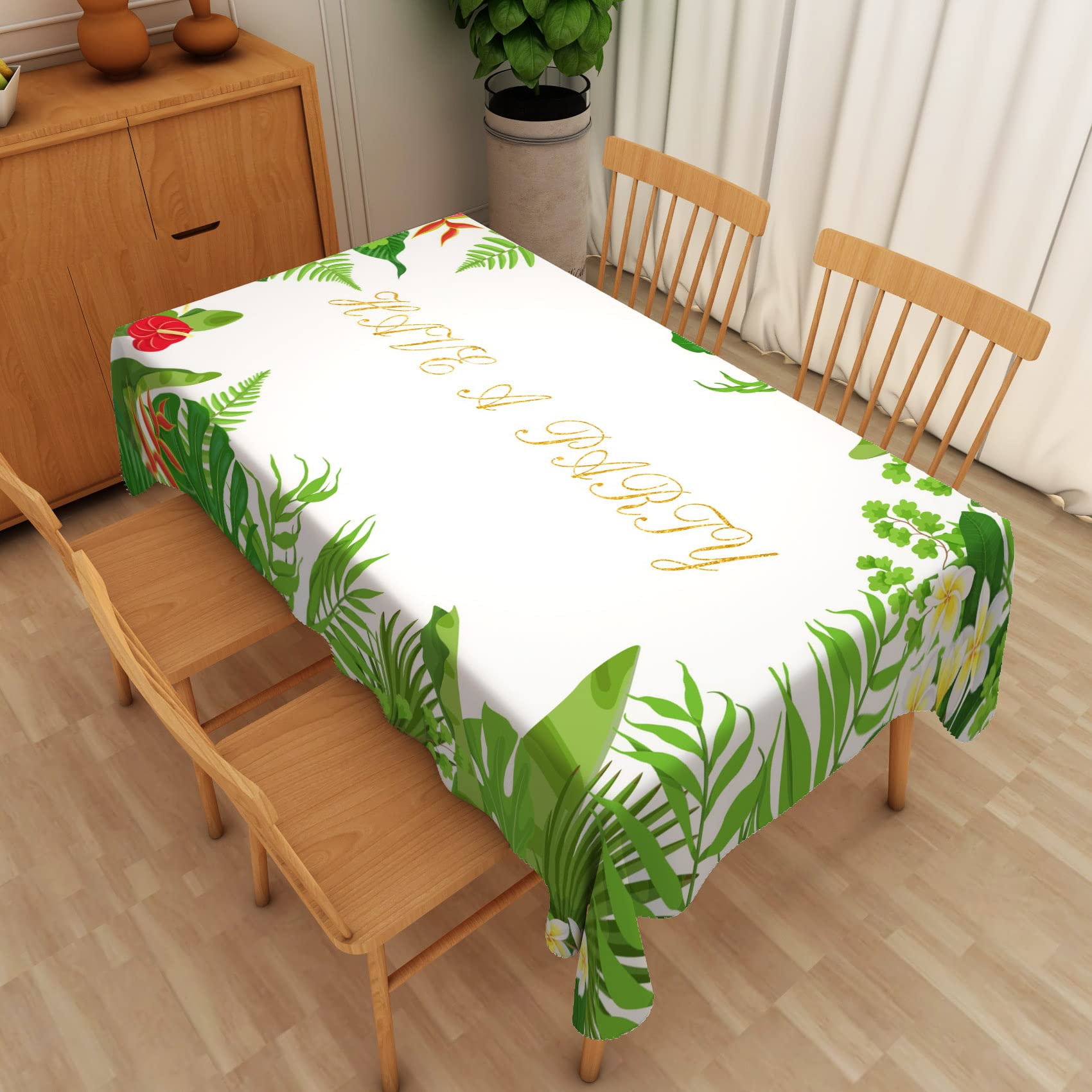 Bovlleetd Rectangle Table Cloth Wipeable Clean Tabelcloth Party Green Table Decoration Waterproof Tablecloths for Table Decor, 54x120inch