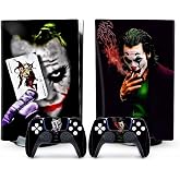 XSUID PS5 Skin - Disc Edition Game Console and Controller Accessories Cover Skins PS5 Controller Skin Gift PS5 Skins for Console Full Set Black Joker