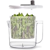 BINO | Salad Spinner - 2.6 Qt | Small Manual Lettuce Spinner with Built-in Draining System | Salad Spinner, Colander, and Wat