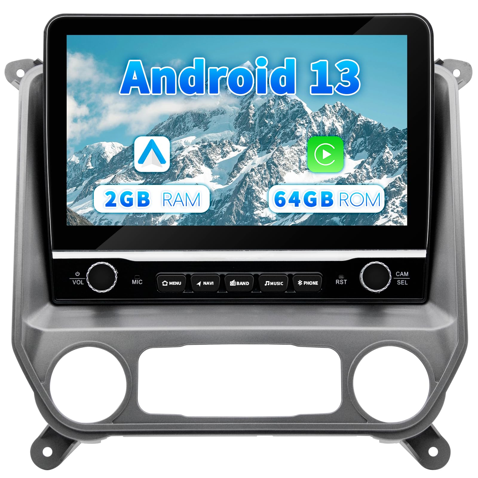 Photo 1 of Newest 10.1" Android 13.0 2G+64G GPS Touch Screen Car Stereo Radio for Chevrolet Silverado 2014 2015 2016 2017 2018 with Wireless Apple Carplay&Android Auto Bluetooth/Voice Control