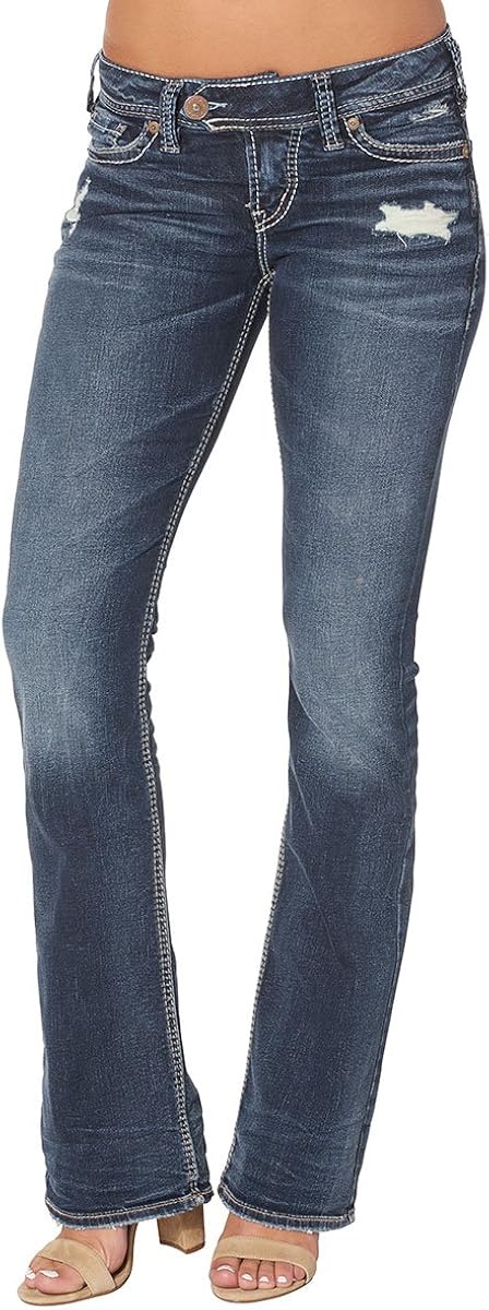 Silver Jeans Co. Women's Tuesday Low-Rise Slim Bootcut Jeans: Clothing