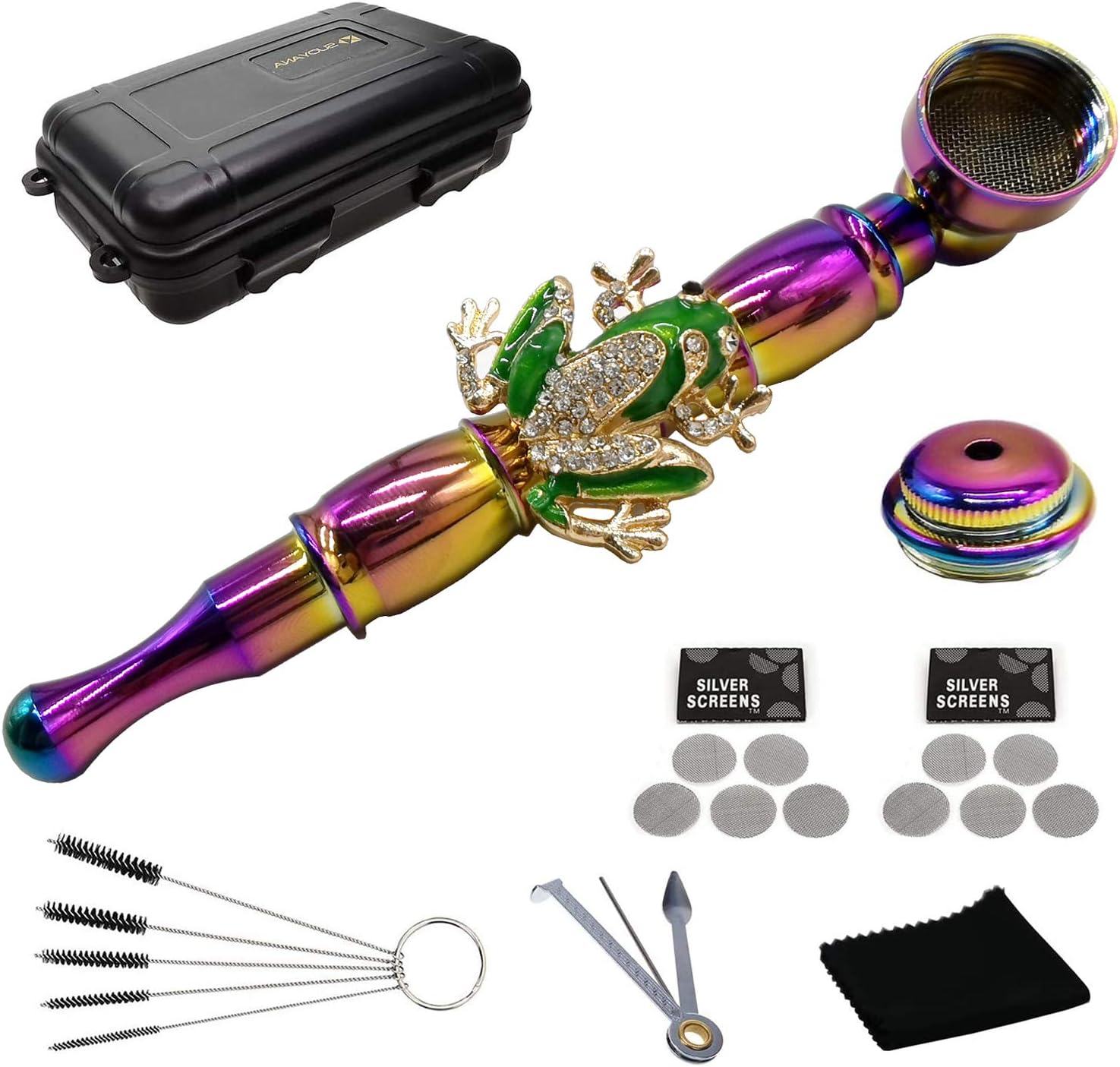 Personal Travel Kit Included Cleaning Tools,10pcs Screen Filter(Frog,Green)