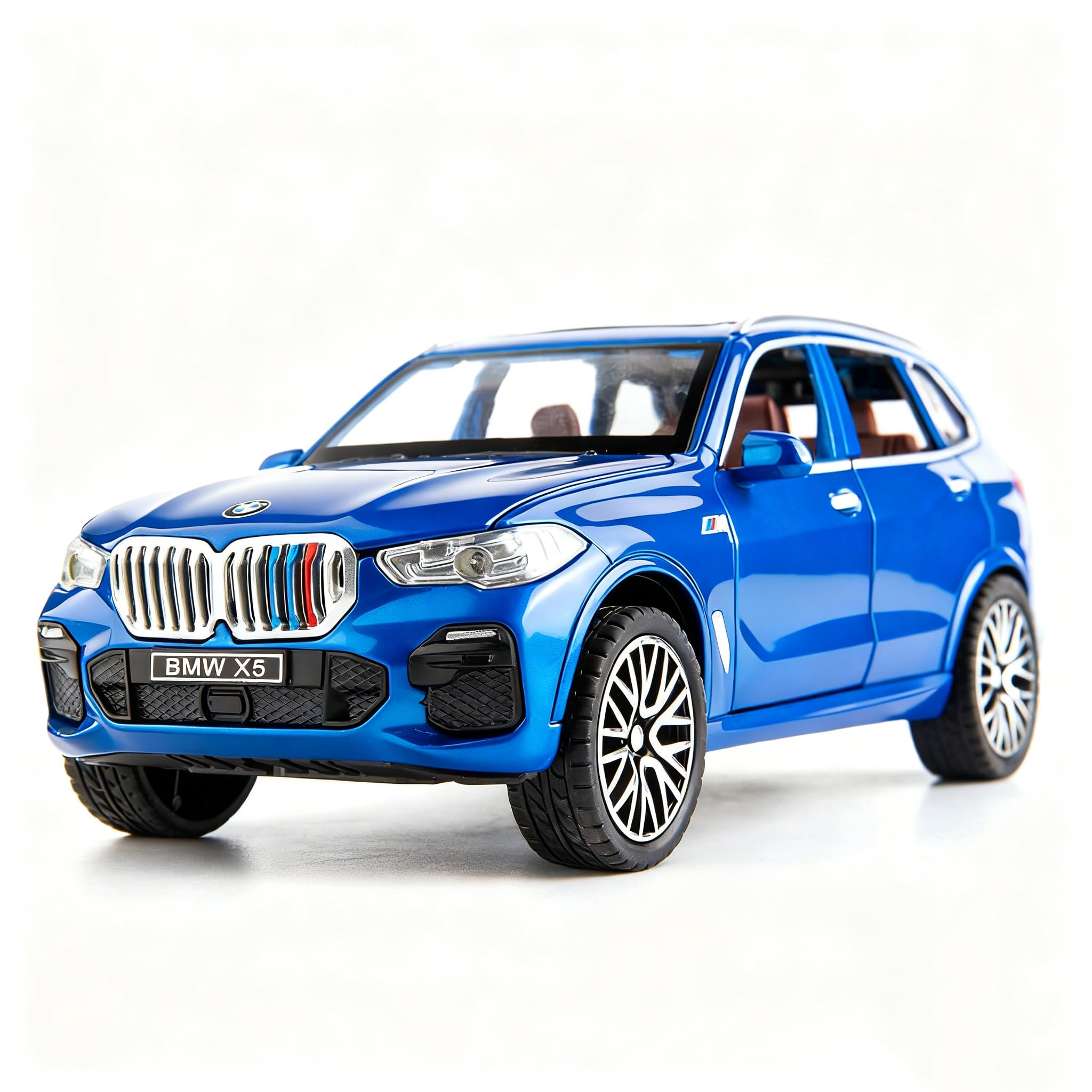 TGRCM-CZ 1/32 Compatible with BMW X5 SUV Model Car Toy, Diecast Alloy Pull Back Car Model with Light and Sound Toy Vehicles for Kids Blue — image 1