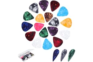 SUMAJU 60 PCS Guitar Picks, 3 Different Thickness Abstract Art Colorful Celluloid Guitar Pick Plectrums For Bass, Electric, Acoustic Christmas gifts Includes 0.46mm, 0.71mm, 0.96mm(Color Random)