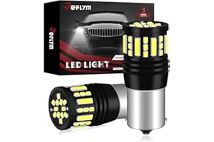 JEFLYM Non-Polarity 1156 LED bulbs White 2000Lums Super Bright Reverse Backup Tail Light, 1073 1141 1003 LED Bulbs for Camper Trailer RV interior,BA15S 7506 LED Bulb 12-24V, Pack of 2
