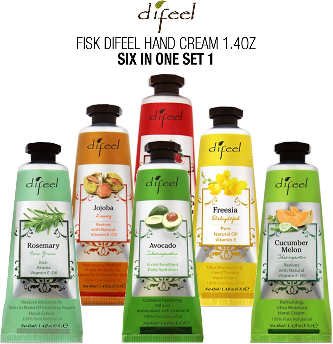 (6 PACKS) Difeel Hand Cream 1.4oz for Dry Hand Aging Hand, Moisturizing, GIFT SET