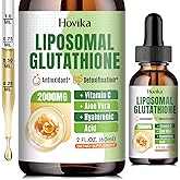 Liposomal Glutathione Supplement 2000mg, Liquid Glutathione Drops with Vitamin C, Master Antioxidants for Immune System, Aging Defense, Skin Headth, Liver Detox - Superior Absorption, Vegan 2 Fl Oz