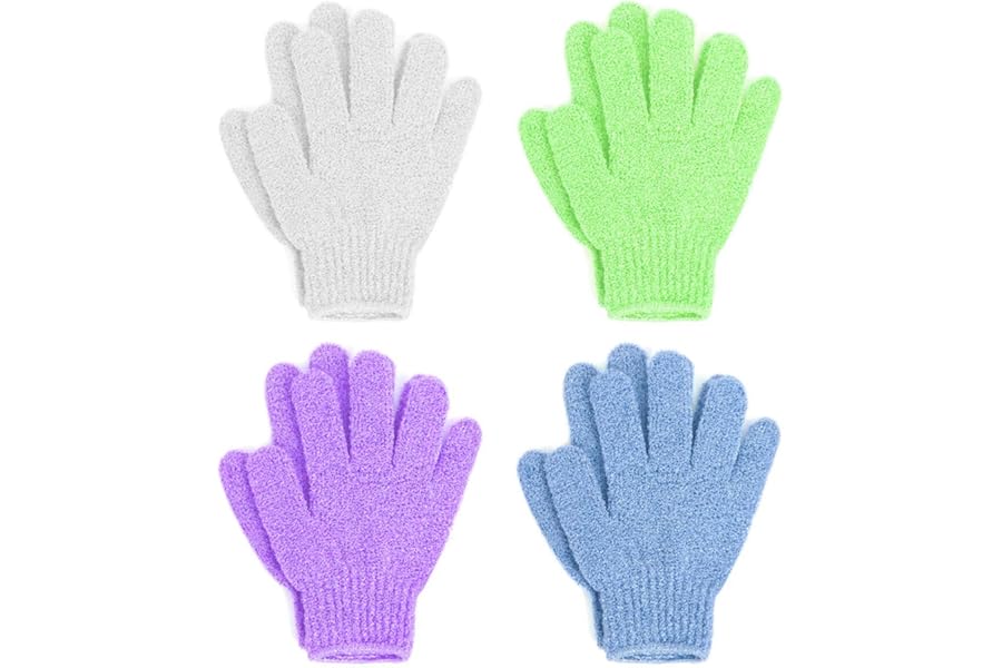 Linda Exfoliating Bath Gloves, Pack of 4