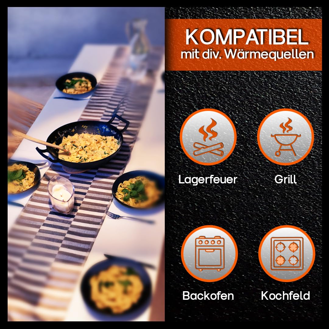 Grillschweine Wok (36 cm) - Gusseiserne Pfanne - Dutch Pfanne für den Grill 5