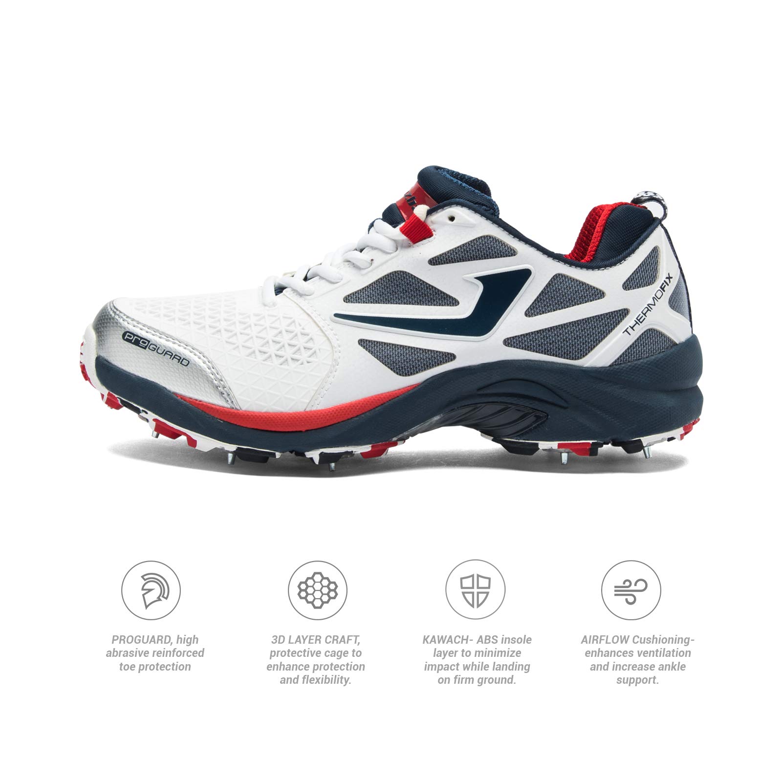 Jazba SKYDRIVE 117 Cricket Spike Shoe for Men Women, Lightweight