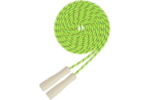 AUMCDIK 16 FT Long Jump Rope for Kids, Adjustable Double Dutch Skipping Rope with Wooden Handle, Multiplayer Team Jumping Rope for Outdoor Fun, School Sport, Party Game, Birthday Gift