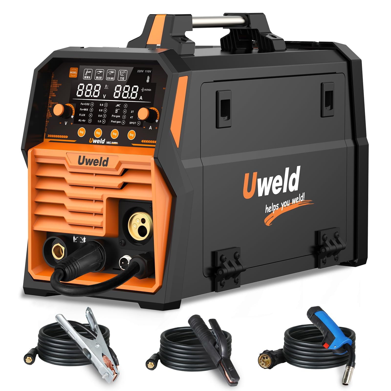 Mua Uweld 250A MIG Welder,6 in 1 Gas MIG/Gasless Flux Core /Stick/Lift TIG/Spot Welding/Spool