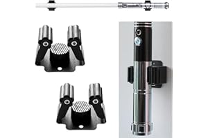 FLURSAILE Adjustable Lightsaber Wall Mount Vertical Display Stand Horizontal Light Saber Holder for Star Wars Lightsabers Luke Skywalker lightsaber Darth Vader lightsaber Ludosport lightsaber (Black 2pcs)