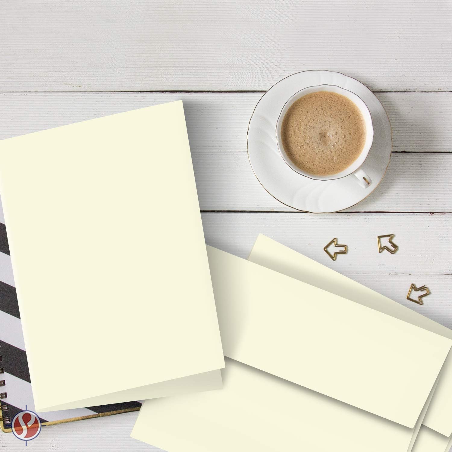 A6 Blank Cream Folding Greeting Cards | 4.5 x 6 Inches (When Folded) | Durable and Thick 80lb (216gsm) Card Stock | 50 Cards and Envelopes per Pack : Office Products