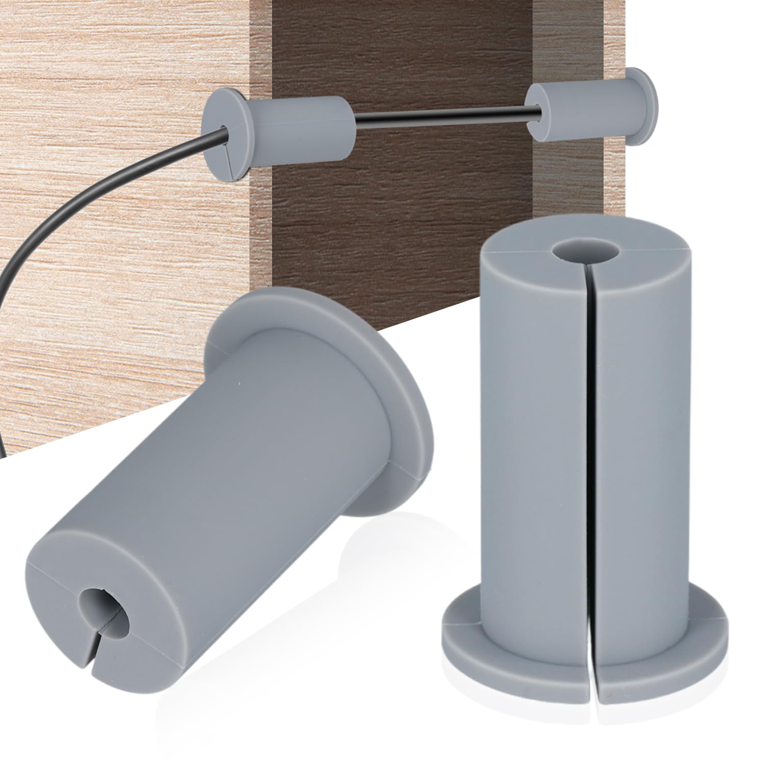 2pcs Wall Hole Cable Routing Kit for Starlink, Silicone Cable Feed Through Bushings Wall Grommets for 1 Inch Cables Cable Protective Sleeve for Starlink Cable Router and Ethernet Cable Adapter (Gray)