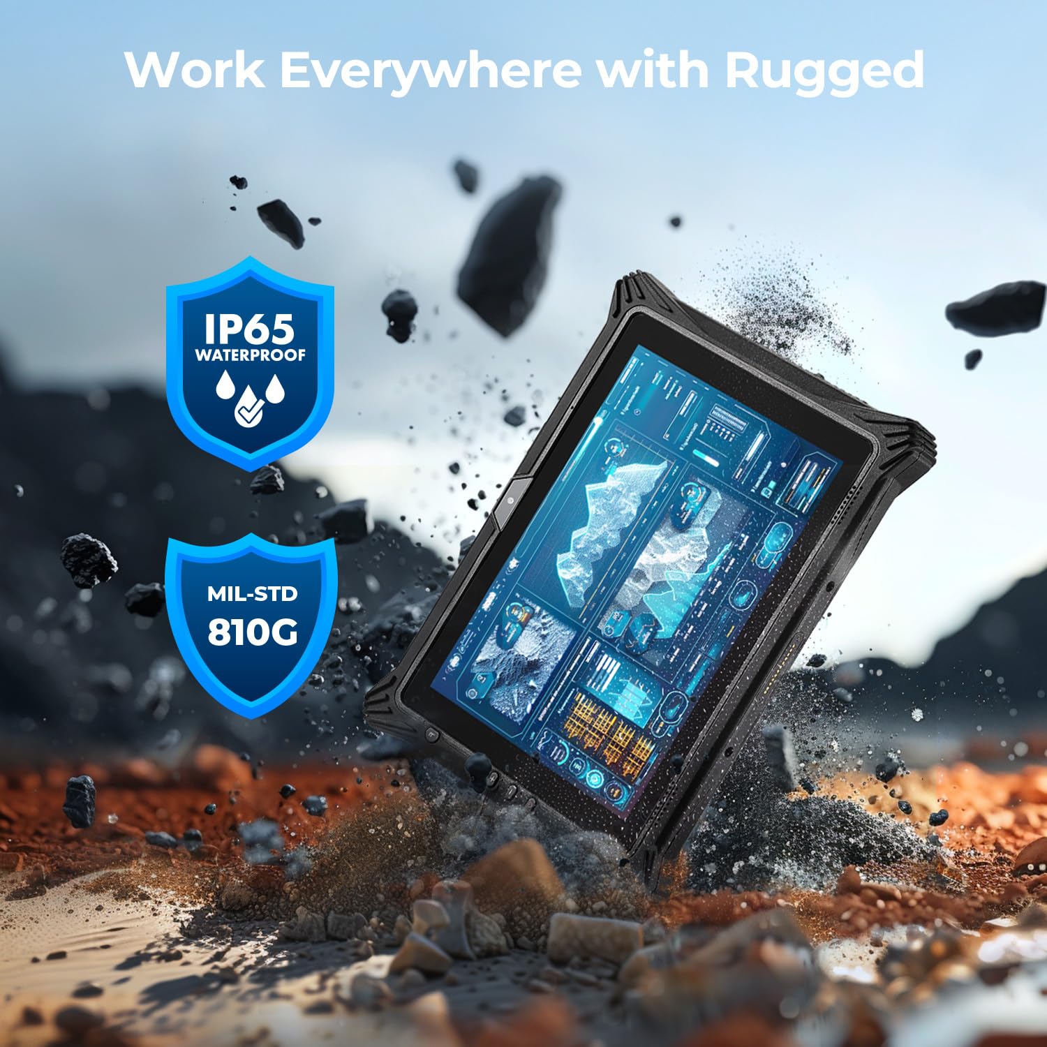 MUNBYN High-End Rugged Windows Tablet IRT10, 10.1
