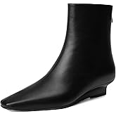 Beauty Cry Women's Booties Low Heel Ankle Boots Square Toe Back Zipper Short Boots