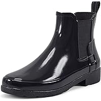 雨靴 HUNTER REFINED GLOSS QUILT CHELSEA Hunter Womens Refined Gloss Tall Knee-Length Rain Boots