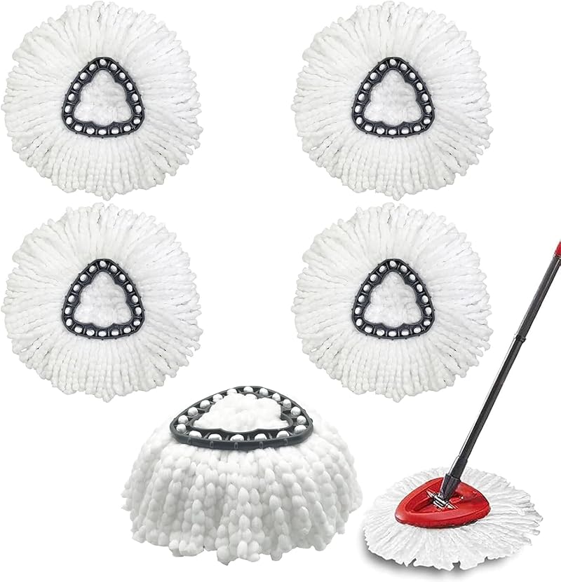 DRSUMLF 5pk Mop Replacement Heads for Vileda 1 Tank System Microfiber Deep Clean