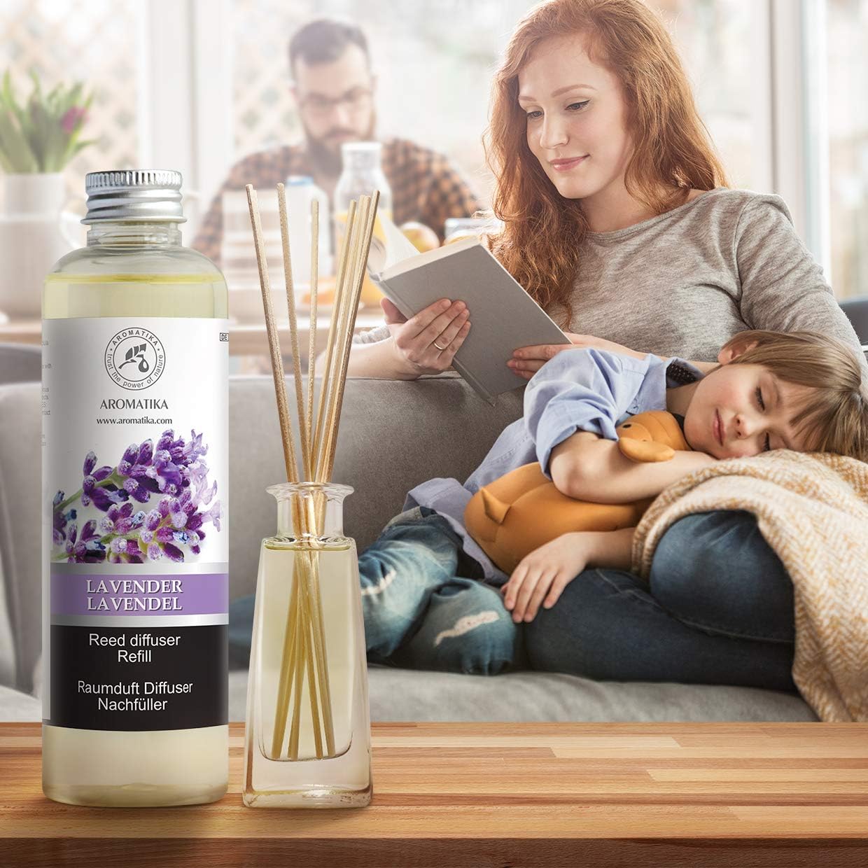 Lavender Reed Diffuser Refill 200ml, Room Diffuser w/Natural Essential Lavender Oil, Best for Aromatherapy, SPA, Home, Office - Image 4