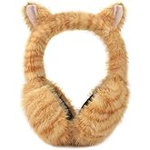 SEDUXI Cat Ear Muffs for Kids 8-18+ Years, Plush Winter Ear Warmers, Soft Foldable Kitty Earmuffs for Boys Girls Teens