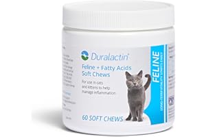 PRN Pharmacal Duralactin Feline Fatty Acid Soft Chews - Joint Health Supplement for Cats & Kittens to Help Manage Soreness - Omega-3 Fatty Acid Supplement - Chicken Liver Flavor - 60 Chews