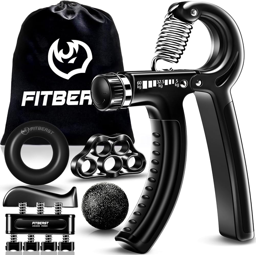 FitBeast Grip Strengthener Forearm Strengthener 5 Pack Adjustable Resistance