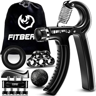 FitBeast Grip Strengthener Forearm Strengthener 5 Pack Adjustable Resistance