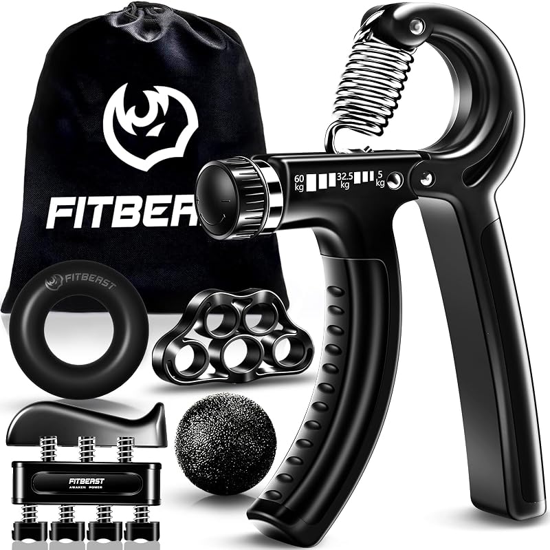 FitBeast Grip Strengthener Forearm Strengthener 5 Pack Adjustable Resistance