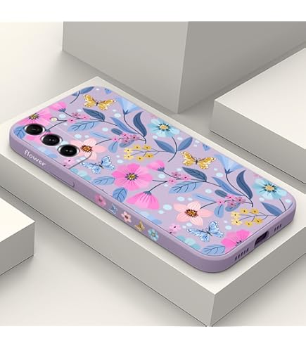 Qokey Handyhülle Für Galaxy S21 FE – Blumenmuster, TPU, Stoßfest, Kompatibel Mit 6,4 Zoll