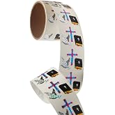 Bulk Roll Prismatic Stickers, Dove/Cross/Bible (100 Repeats)