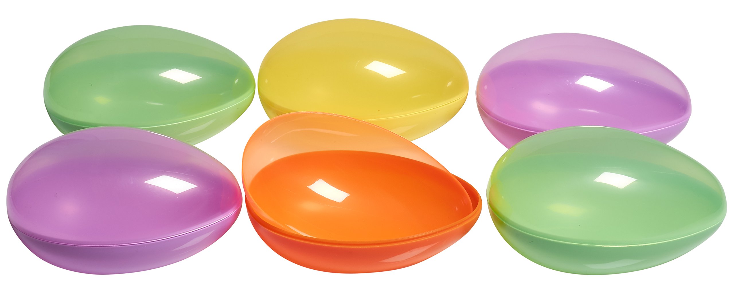 Prextex Jumbo, Plastic Easter Egg Containers in Assorted Colors Set of